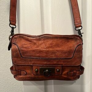 FRYE Cameron Clutch Crossbody Leather Shoulder Bag Handbag - Brown
